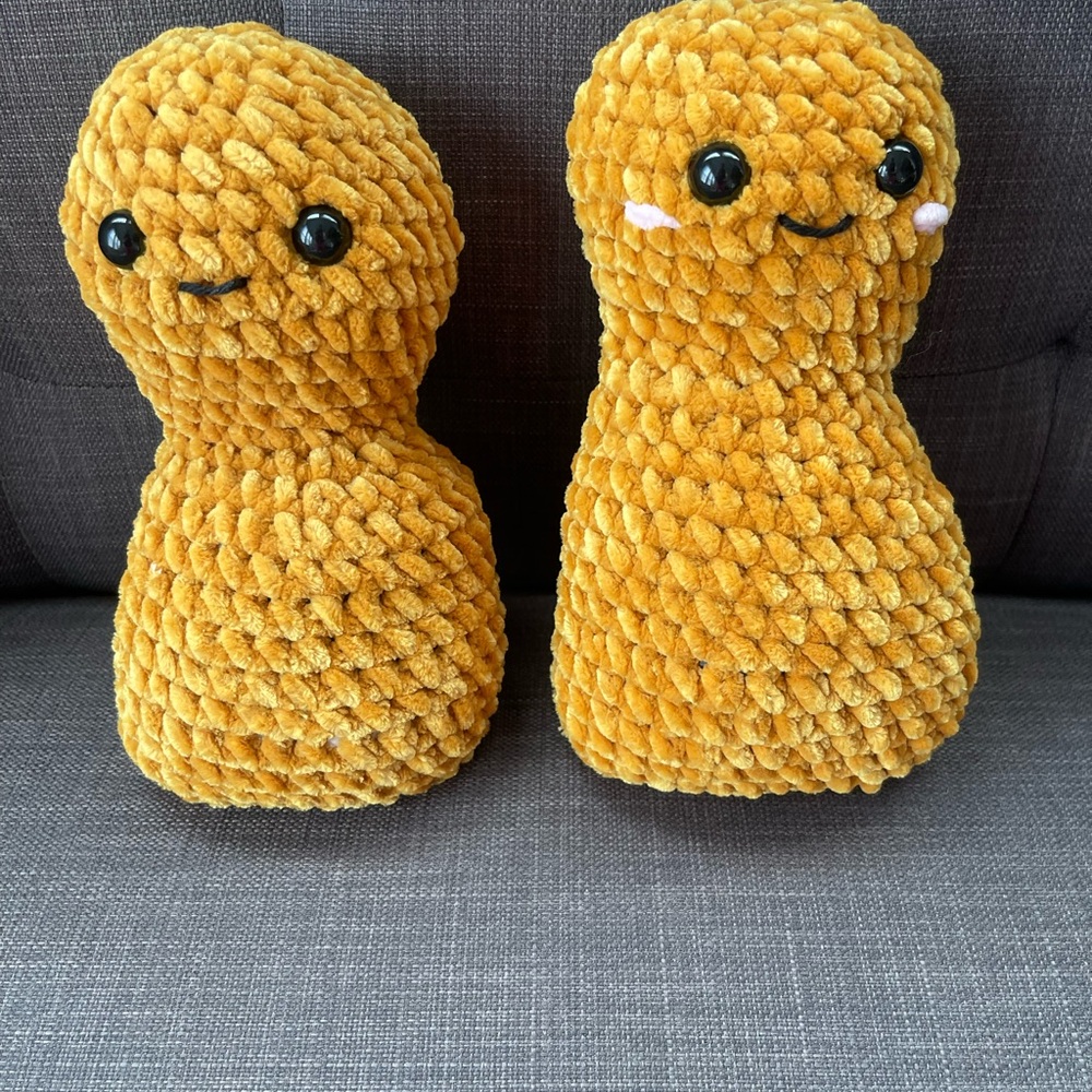 NEW Handmade Girl & Boy Crochet Peanut-Shaped Stuffed Plush